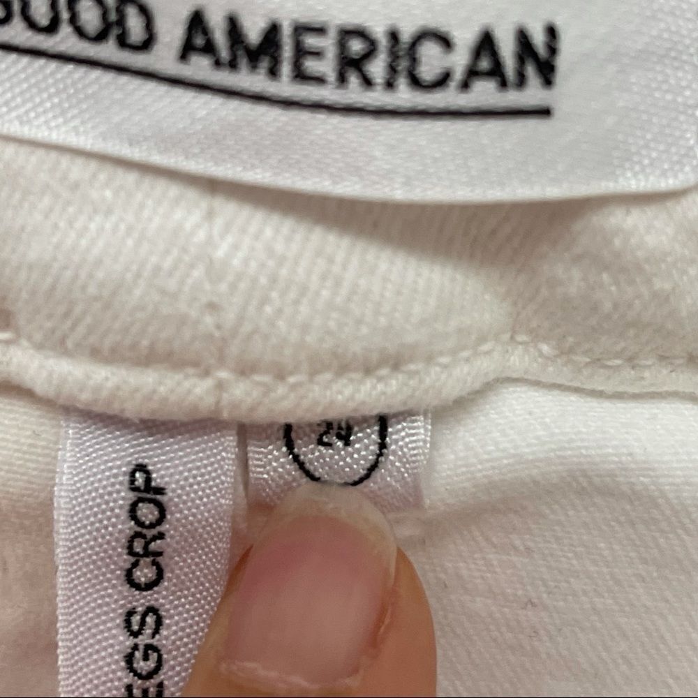 Good American Good Leg Crop Skinny Jeans 24 Plus White - Picture 11 of 12